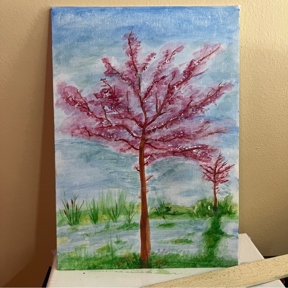Cherry Blossom Canvas Art Handpainted